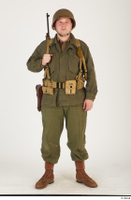  U.S.Army uniform World War II. - Technical Corporal - poses american soldier standing uniform whole body 0001.jpg